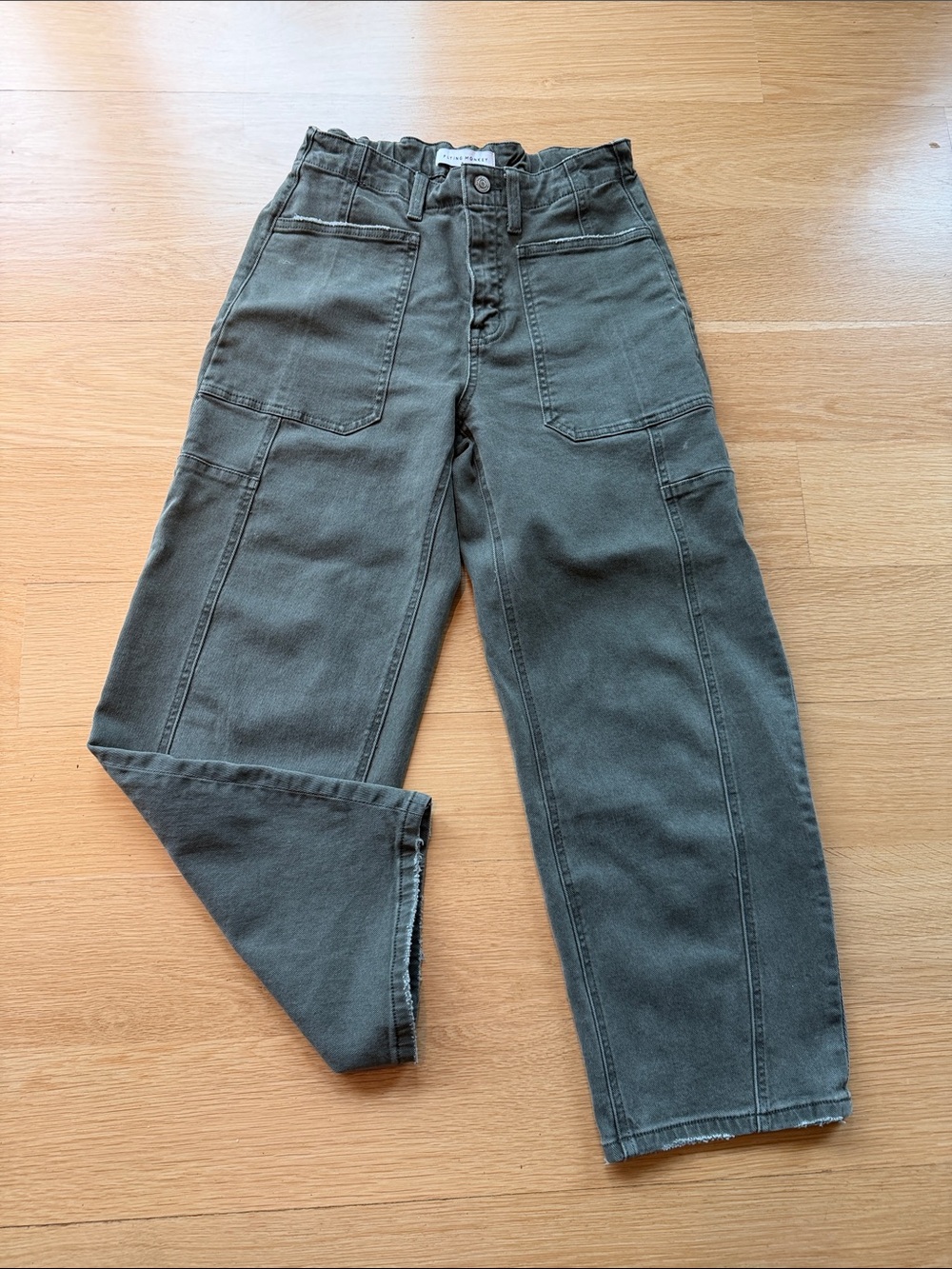 Flying Monkey Olive Green Utility Jeans